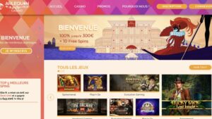 capture d'&eacute;cran page daccueil arlequin casino
