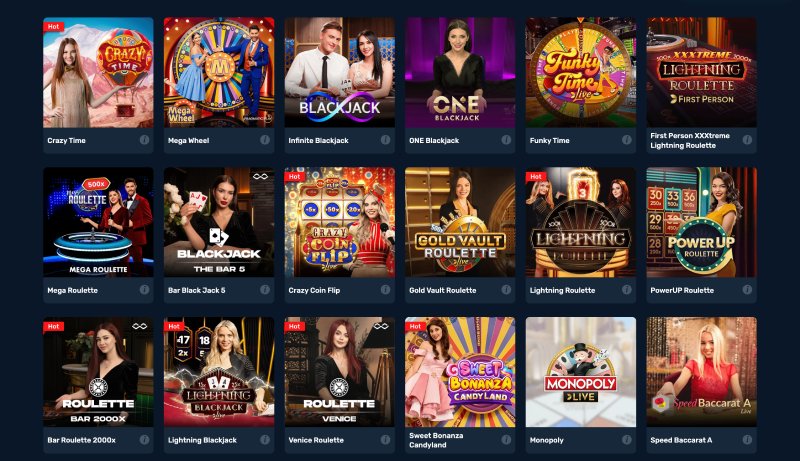 capture d'écran winz casino jeux live