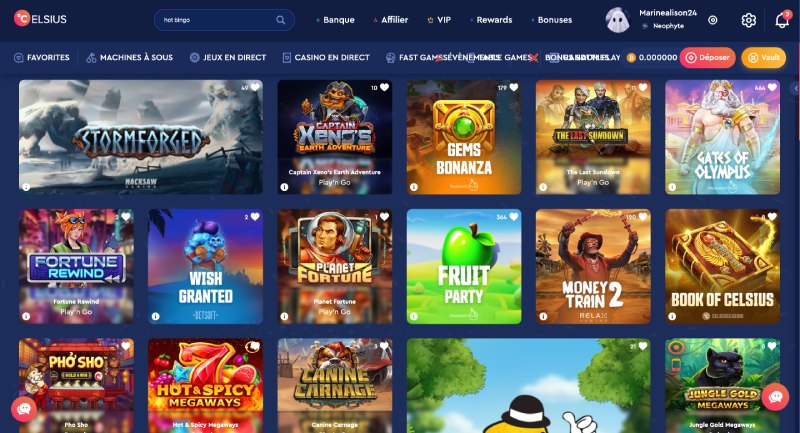 capture d'&eacute;cran jeux casino celsuis caisno