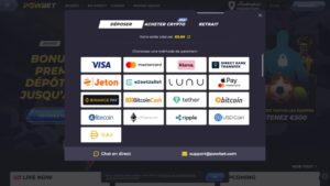 capture d'&eacute;cran d&eacute;p&ocirc;t powbet casino