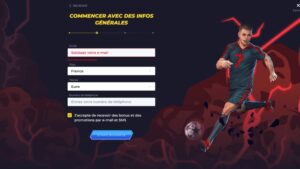 capture d'&eacute;cran formulaire &eacute;tape 1 powbet casino
