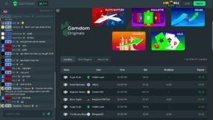 capture d'&eacute;cran page daccueil gamdom casino