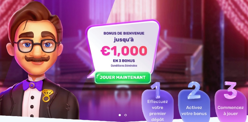 capture d'&eacute;cran bonus de bienvenue slots palace casino