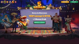capture d'&eacute;cran page d'accueil 5 gringos casino