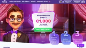 capture d'&eacute;cran page d'accueil slots palace casino