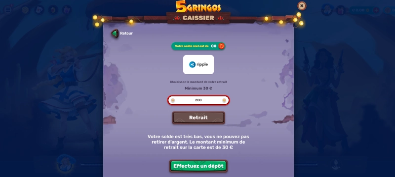 Retirer ses gains sur 5Gringos