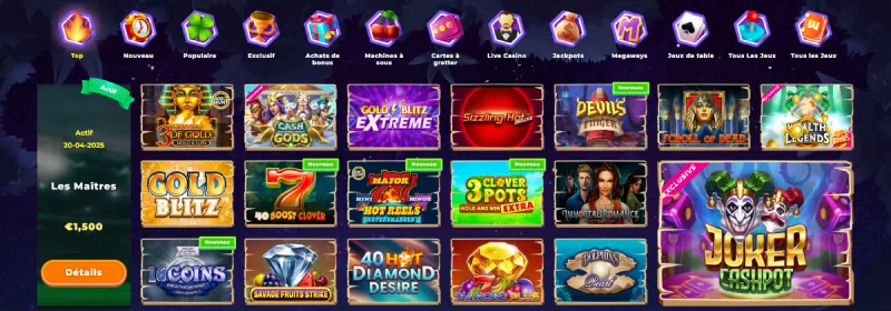 Les jeux casino sur Wazamba