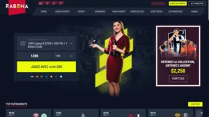 capture d'&eacute;cran page d'accueil rabona casino