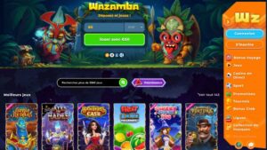 capture d'&eacute;cran page d'accueil wazamba casino