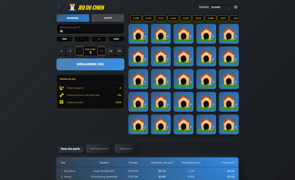 capture decran comment jouer jeu du chien sur casinozer