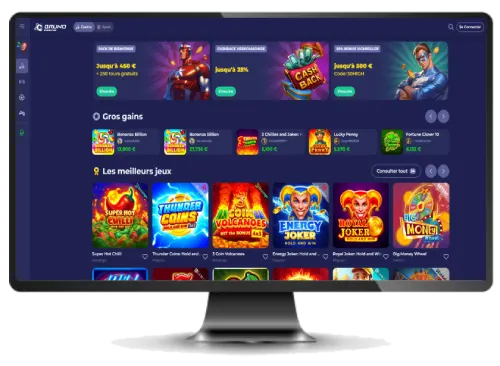 Capture d'écran de l'interface de Bruno Casino sur ordinateur