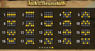 capture d'&eacute;cran paylines jack and the beanstalk