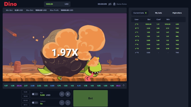 mini jeu du dino par upgaming