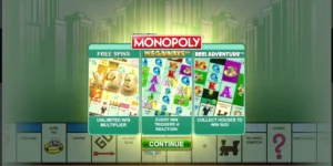 eEcran d'accueil monopoly megaways