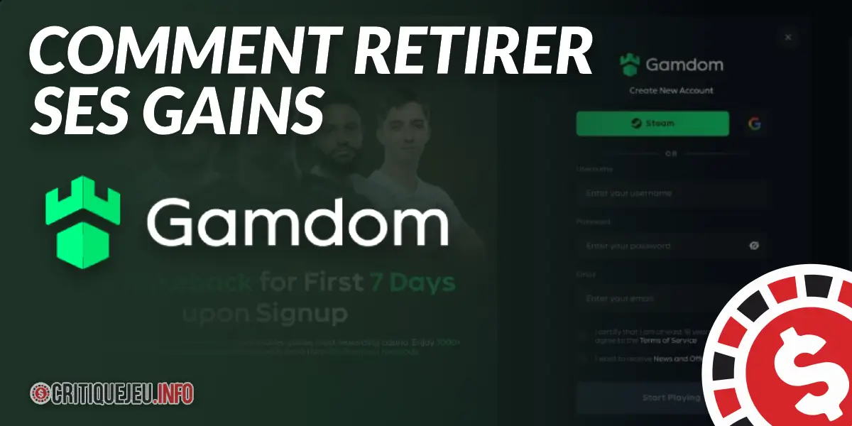 Comment retirer ses gains sur Gamdom en 2026 ?