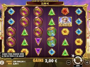 Interface de la machine &agrave; sous Gates of olympus