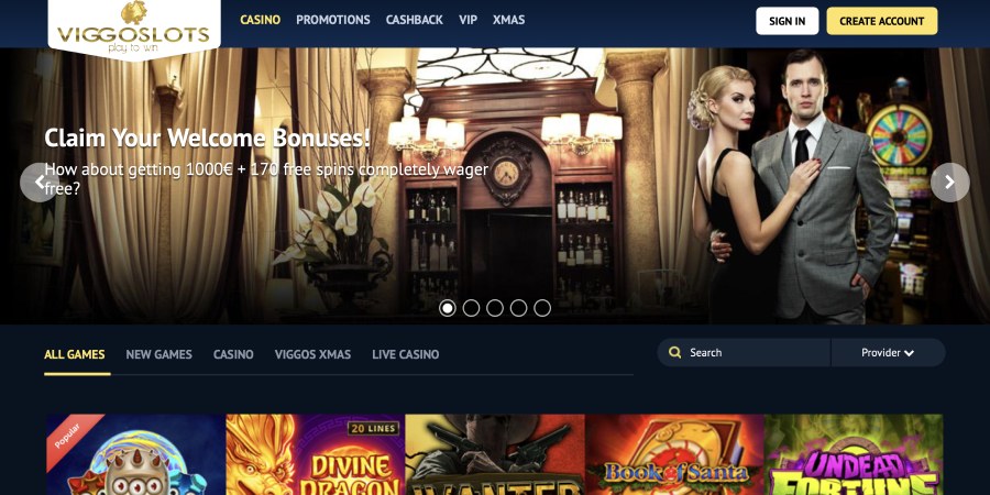 capture d'écran page daccueil viggoslots 720p