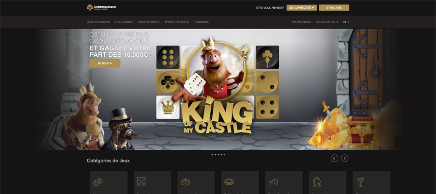 capture d'écran d'accueil de golden palace casino