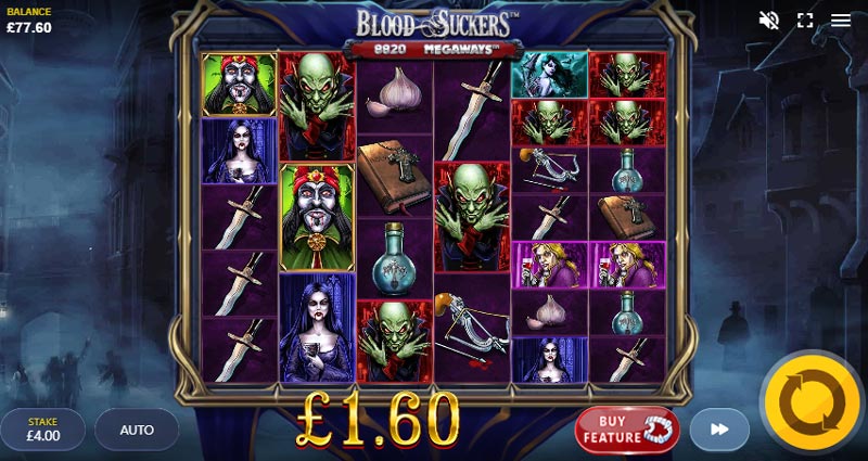 capture d'&eacute;cran blood suckers megaways
