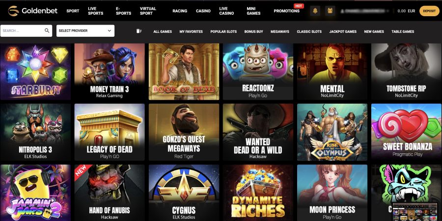 capture d'écran jeux casino goldenbet casino