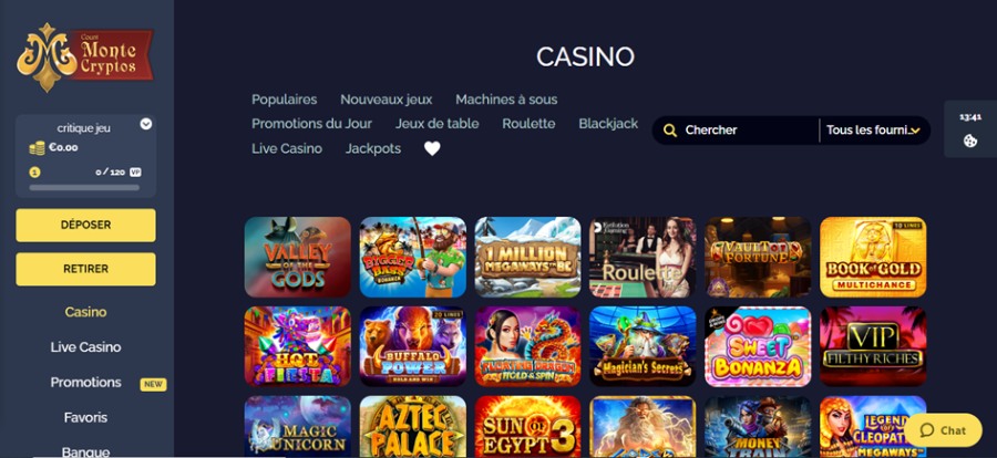 capture d'écran Monte Cryptos 1366x768