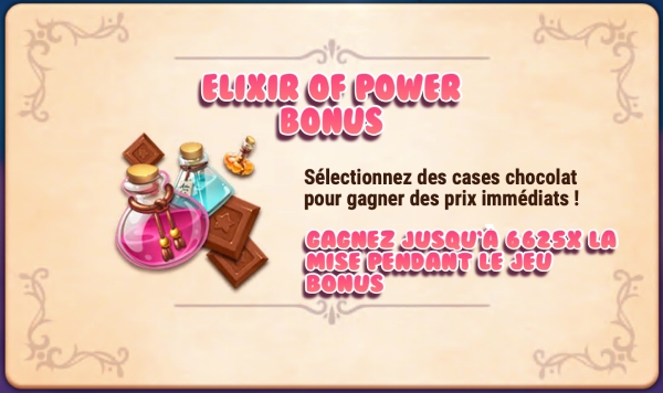 capture d'écran elixir of power bonus sweet alchemy bonus