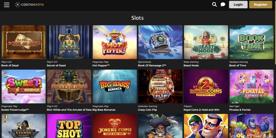 capture d'&eacute;cran jeux de casino casino extra