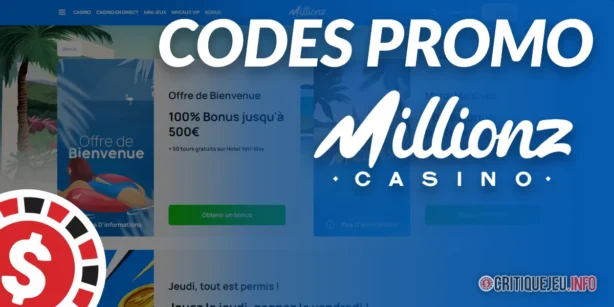 Code Promo Millionz Casino et Bonus actifs en 2026