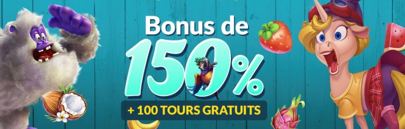 capture d'&eacute;cran bonus de bienvenue lucky treasure