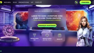 capture d'&eacute;cran page d'accueil space fortuna casino