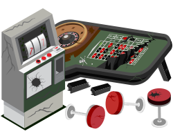 machine sous et table de roulette cass&eacute;s
