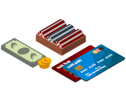 illustration moyen de paiement carte de débit au casino