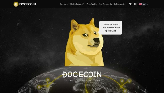 capture d'écran du site officiel de dogecoin