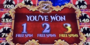 3 free spins gagnés
