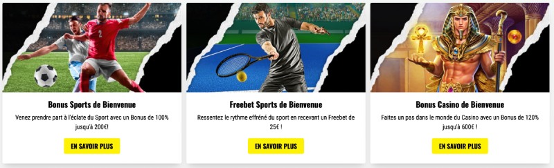 capture d'écran bonus de bienvenue 21bets casino