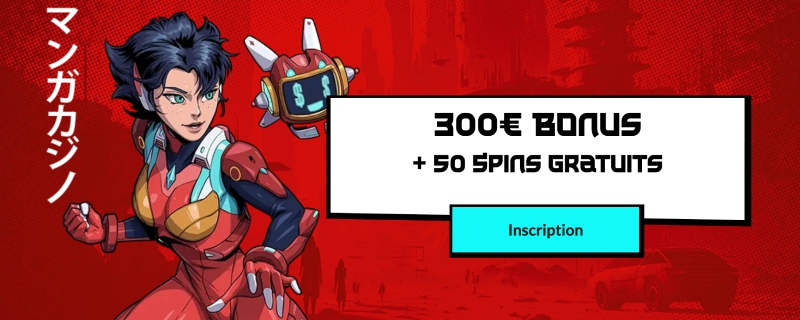 capture d'écran bonus de bienvenue manga casino