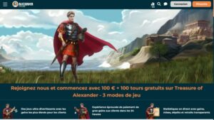 capture d'&eacute;cran page d'accueil alexander casino