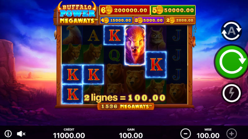 capture d'écran slot buffalo power megaways playson
