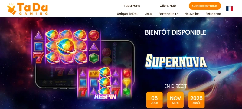 capture decran page accueil tada gaming