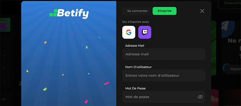 remplissage formulaire betify