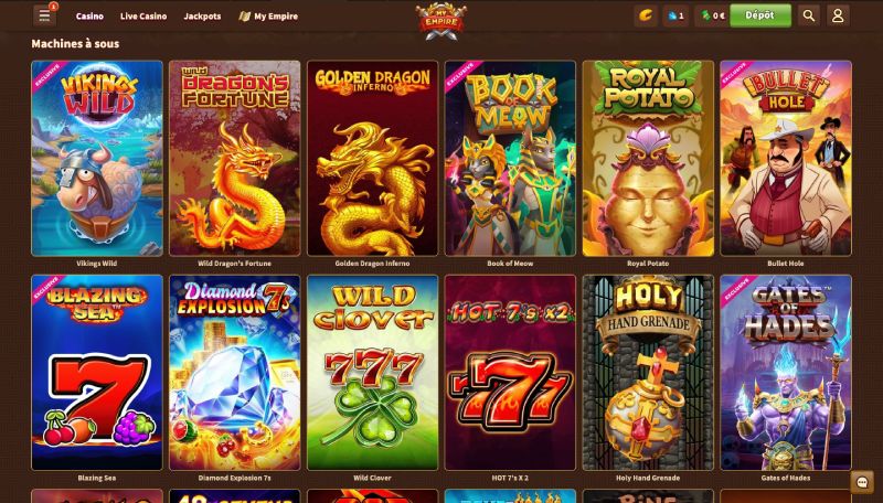 capture d'&eacute;cran machine &agrave; sous myempire casino