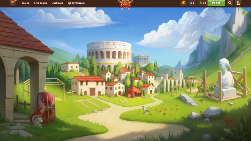 capture d'&eacute;cran syst&egrave;me de construction myempire casino
