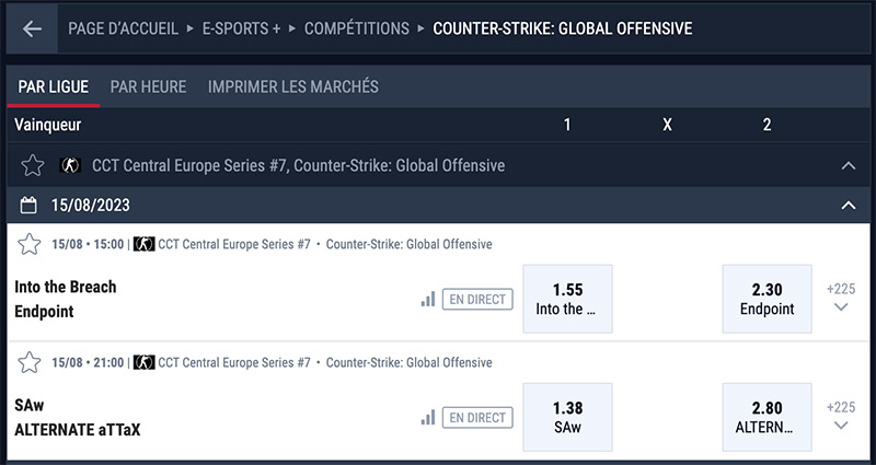 choisir son match counter strike global offensive sur rabona