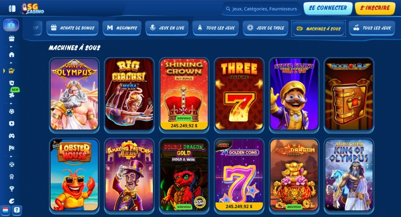 les machines à sous sur sg casino