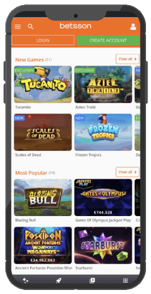 betsson casino version mobile