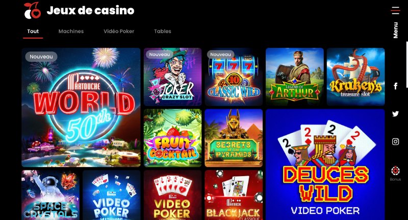 capture d'écran jeux de casino partouche casino