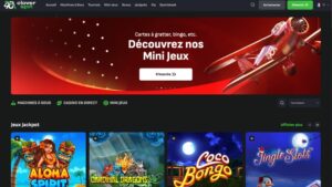 capture d'&eacute;cran page d'accueil cloverspin casino