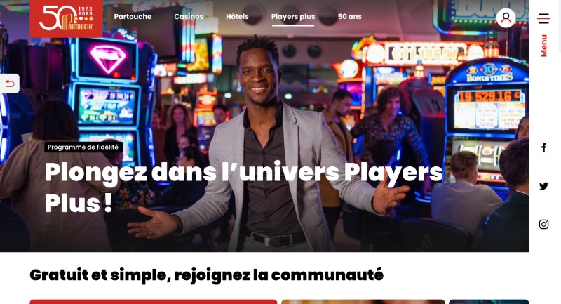 capture d'écran player plus partouche casino