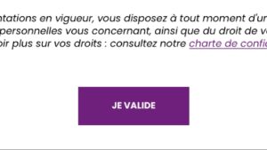 capture d'&eacute;cran validation de linscription joabet