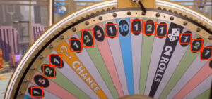 La roue sur Monopoly Live